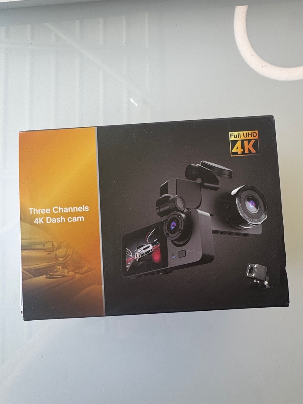 Source Unknown Black and Orange 4K Three-Channel Dash Cam